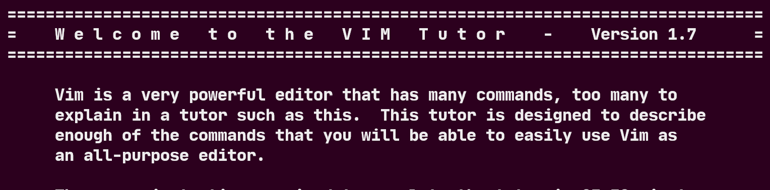 vimtutor